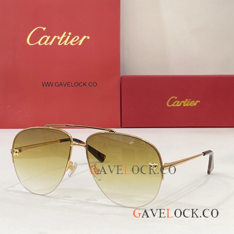 Panthere Cartier ct0065s Sunglasses Lemon Fading lens